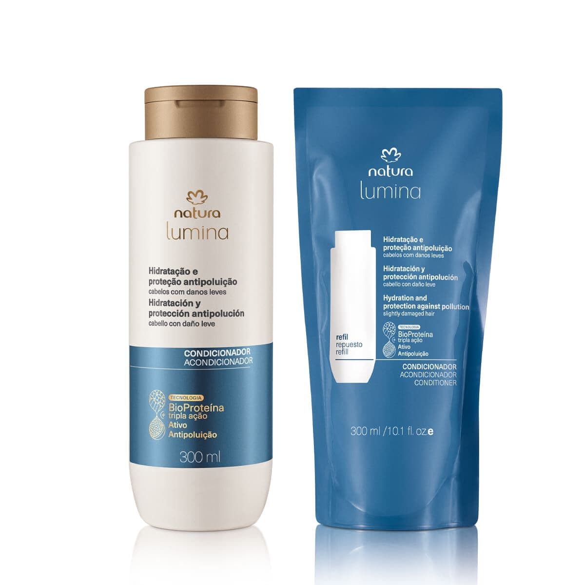 Kit Condicionador Protetor Lumina para Hidratação e Proteção Antipoluição com Refil 2 un de 300 ml — foto 1