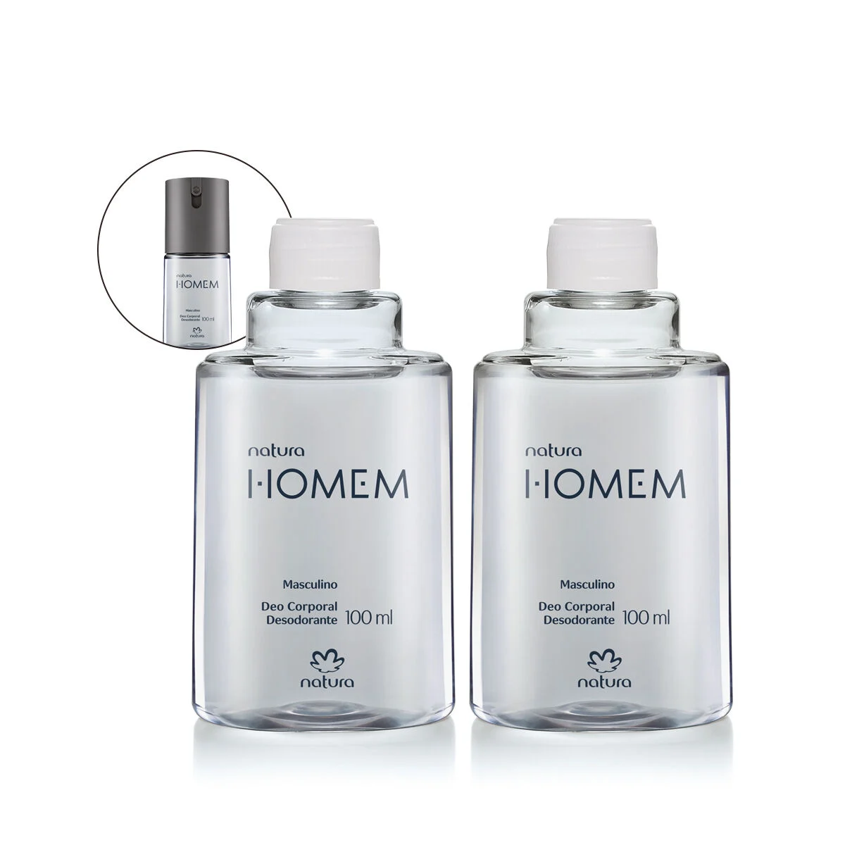 Kit Refil Desodorante Corporal Natura Homem 2 un de 100 ml — foto 1