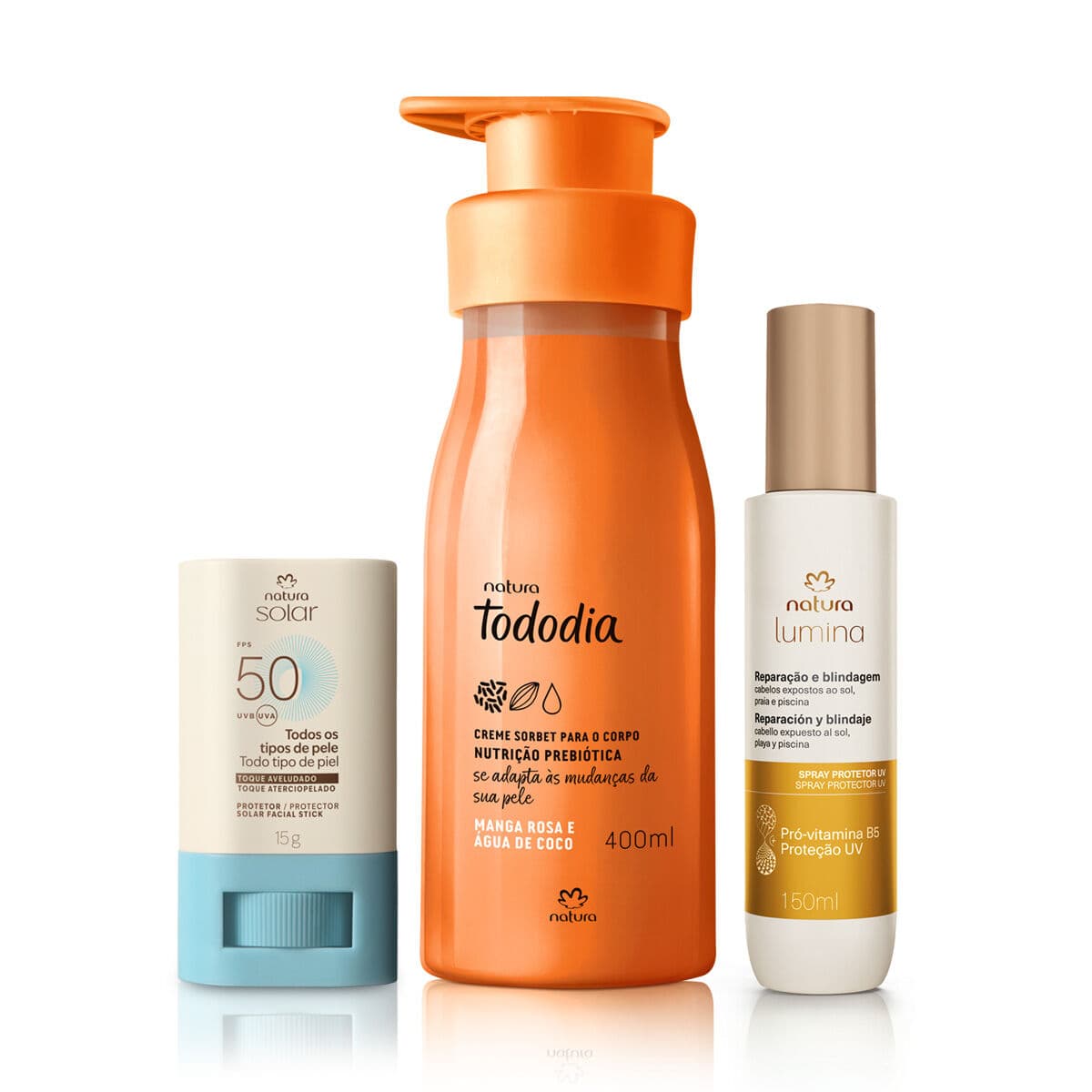 Kit Verão Creme Corporal Tododia Manga Rosa e Água de Coco, Spray Capilar e Protetor Facial em Stick — foto 1