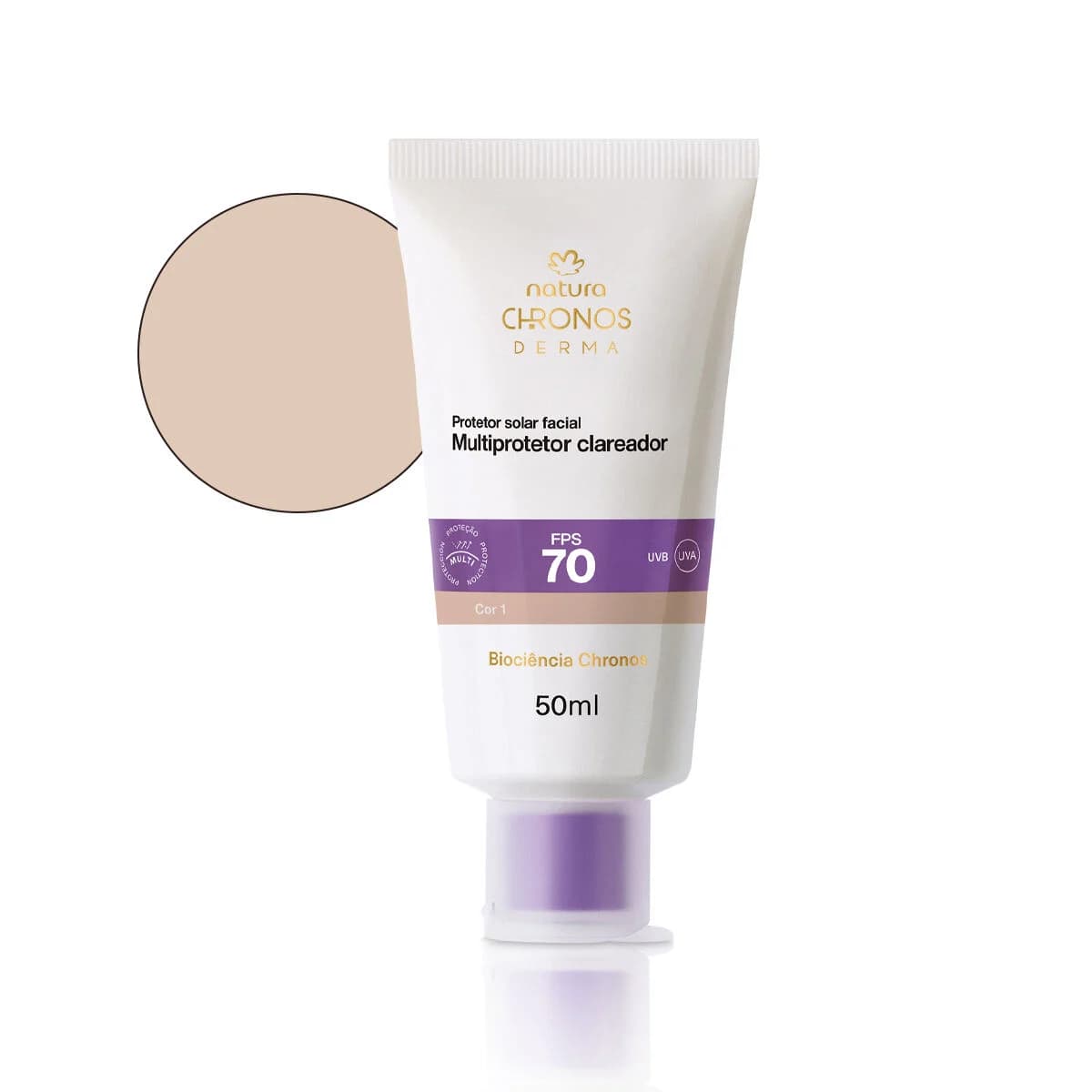 Protetor Solar Facial Multiprotetor Clareador FPS 70 Chronos Derma 50 ml — foto 1