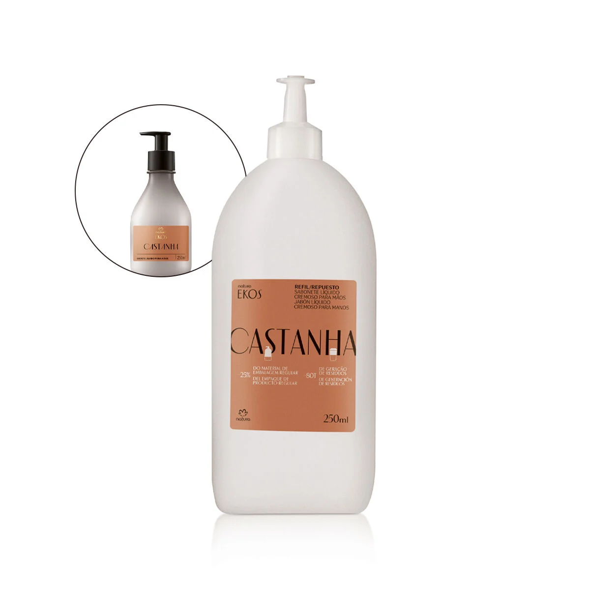 Refil Sabonete Líquido Para Mãos Castanha Ekos 250 ml — foto 1
