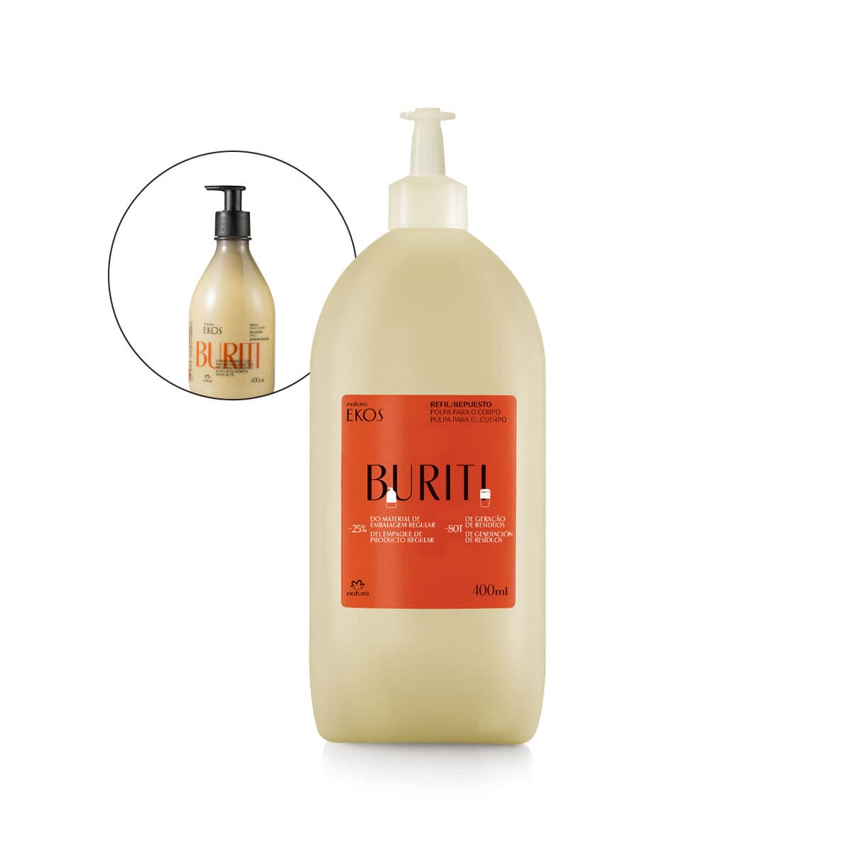 Refil Polpa Desodorante Hidratante Corporal Ekos Buriti 400 ml — foto 1
