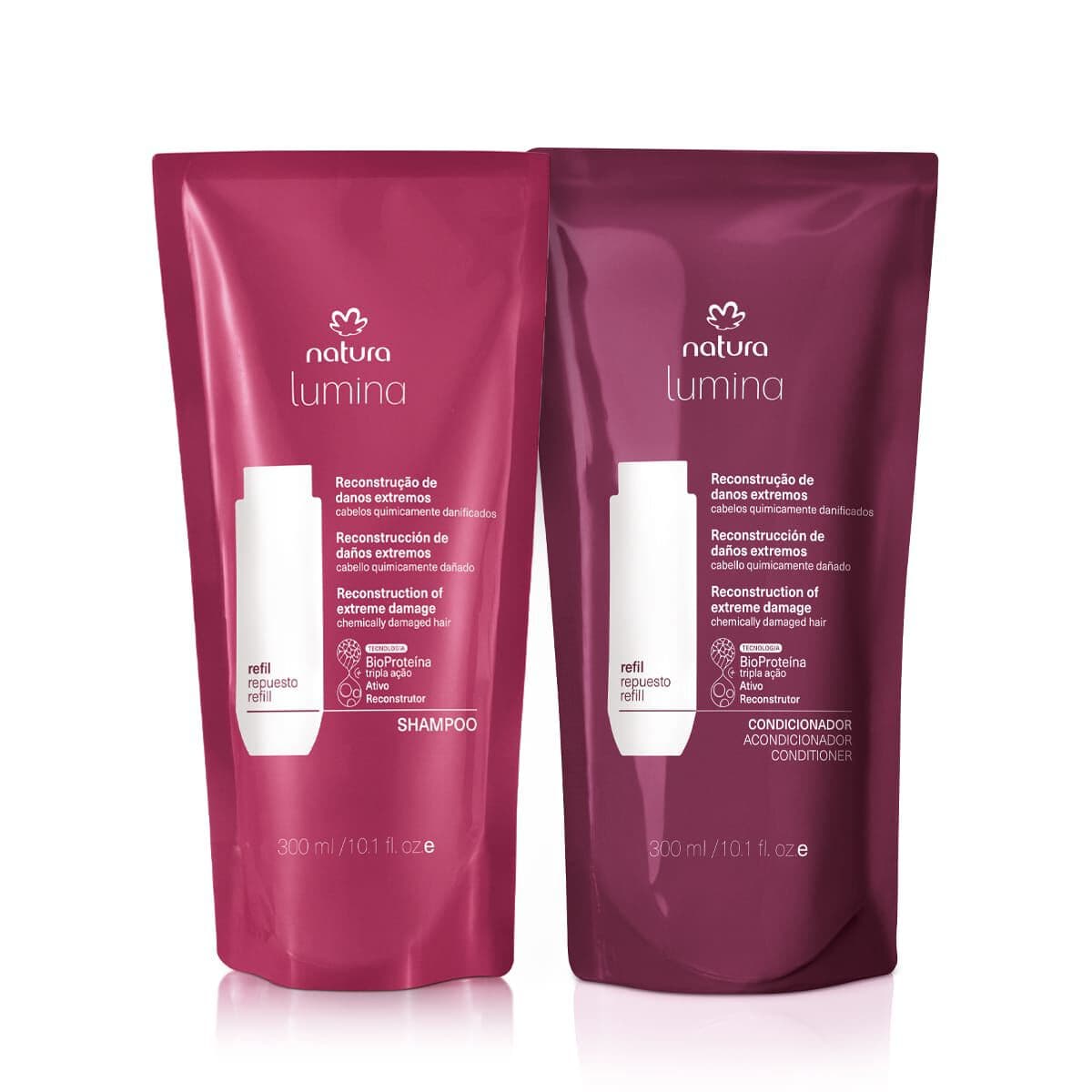 Kit Refis Shampoo e Condicionador Lumina Reconstrução de Danos Extremos — foto 1