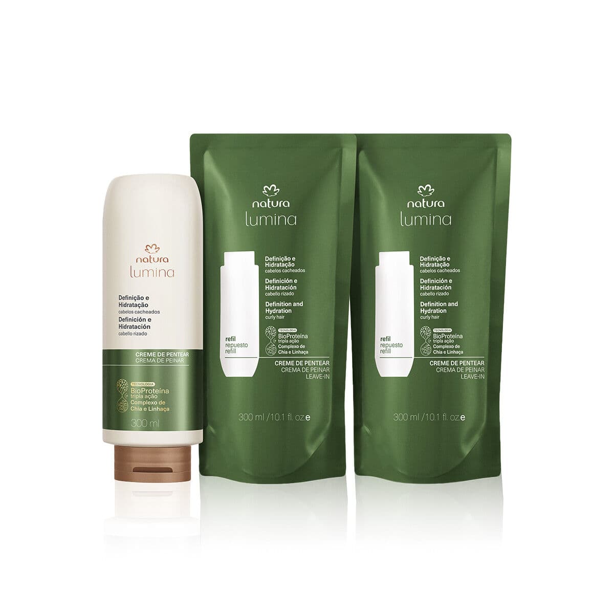 Kit Lumina Creme de Pentear e Refil Definição e Nutrição para Cabelos Cacheados (3 produtos) — foto 1