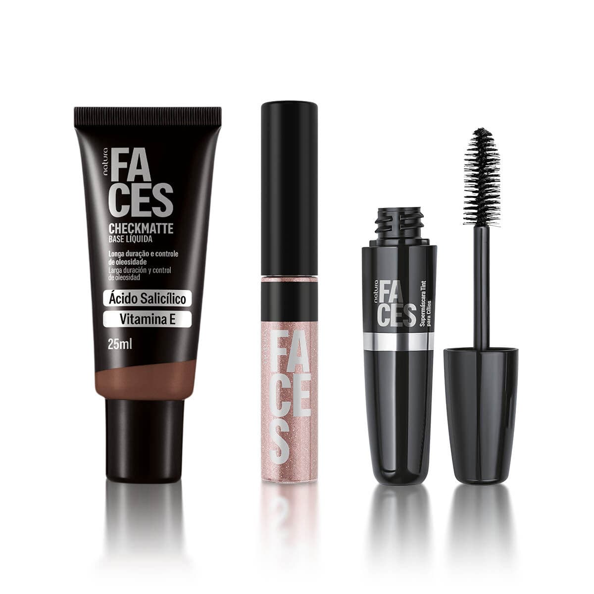 Kit Faces Base Checkmatte, Máscara de Cílios Tint e Gloss — foto 1