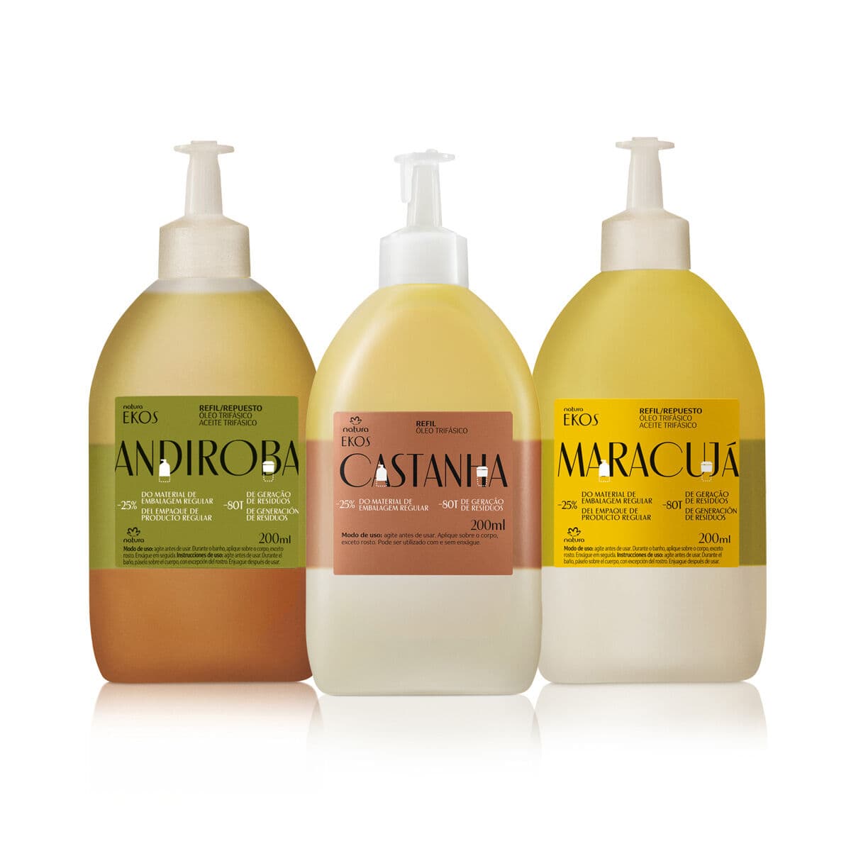 Kit Refil Natura Ekos Óleo Trifásico Corporal (3 produtos) — foto 1