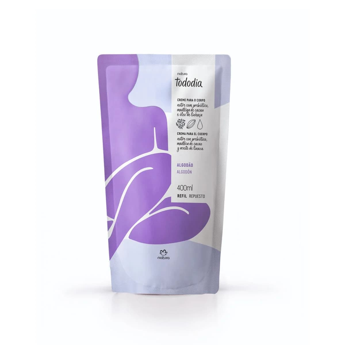 Refil Creme Desodorante Nutritivo para o Corpo Tododia Algodão 400 ml — foto 1