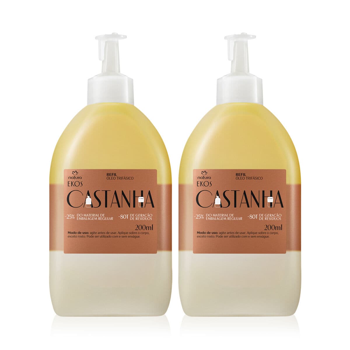 Kit Refil Natura Ekos Óleo Trifásico Castanha (2 unidades) — foto 1