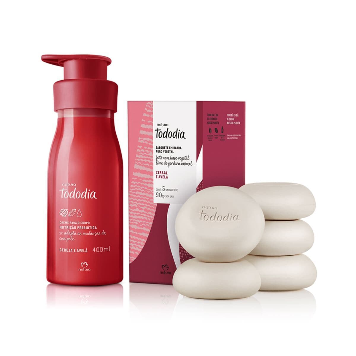Kit Sabonetes e Creme Nutritivo Tododia Cereja e Avelã (2 produtos) — foto 1