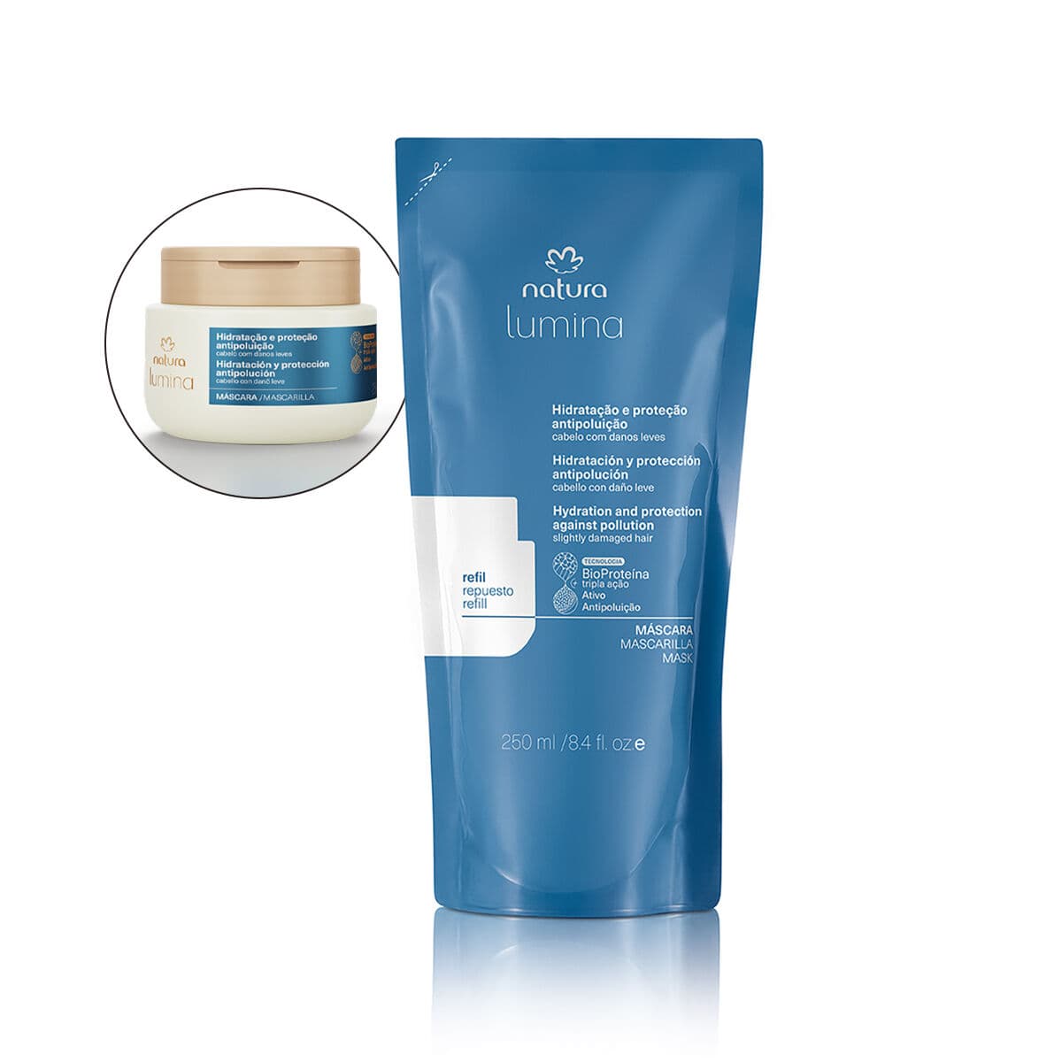 Refil Máscara Hidratante Lumina para Hidratação e Proteção Antipoluição 250 ml — foto 1