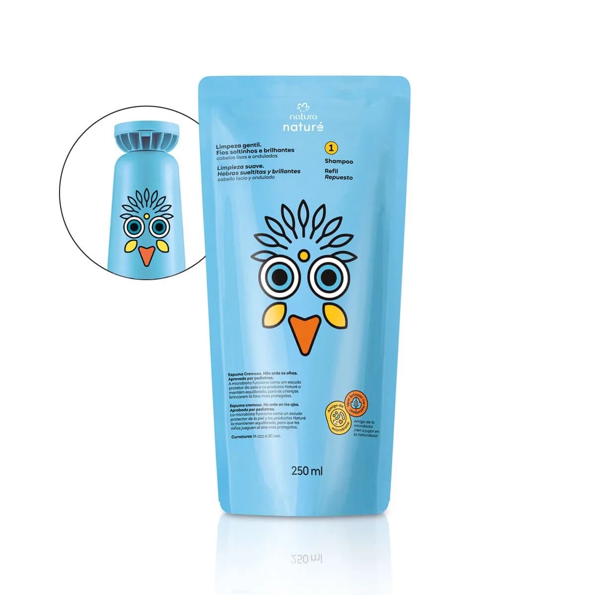 Refil Shampoo para Cabelos Lisos e Ondulados Naturé 250 ml — foto 1