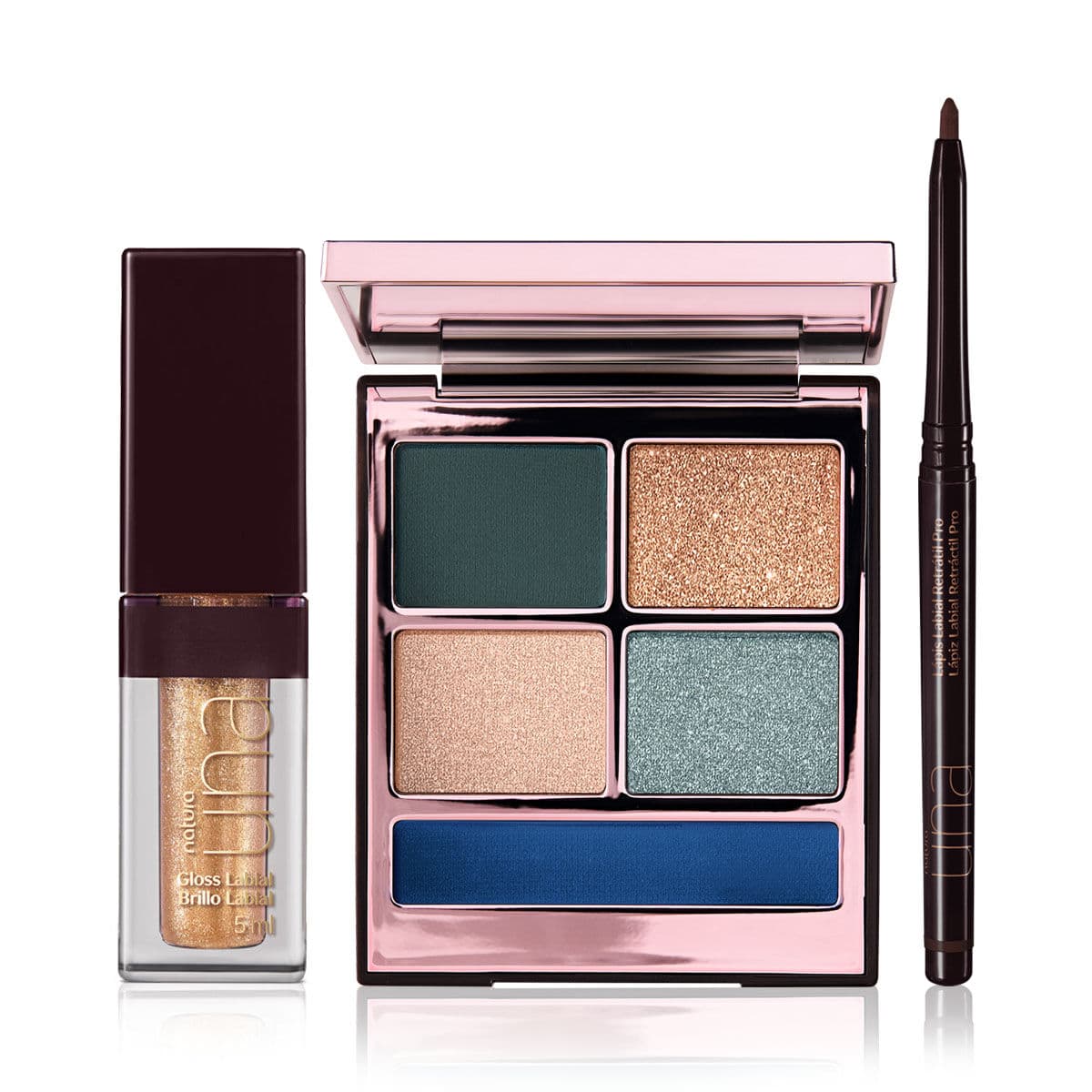 Kit PRO Palette, Lápis Labial e Gloss Honey Natura UNA (3 produtos) — foto 1