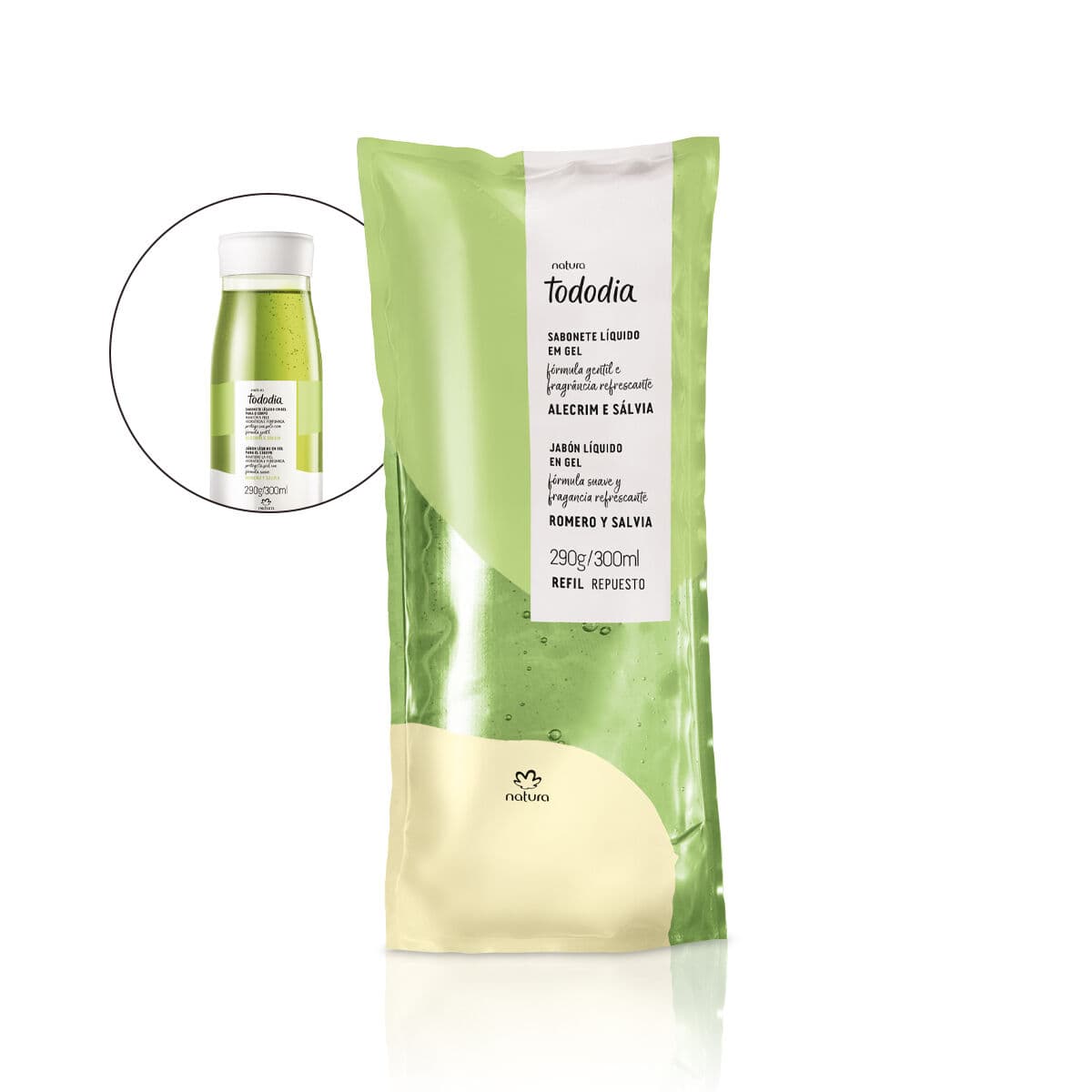 Refil Sabonete Líquido em Gel Tododia Alecrim e Sálvia 300ml — foto 1