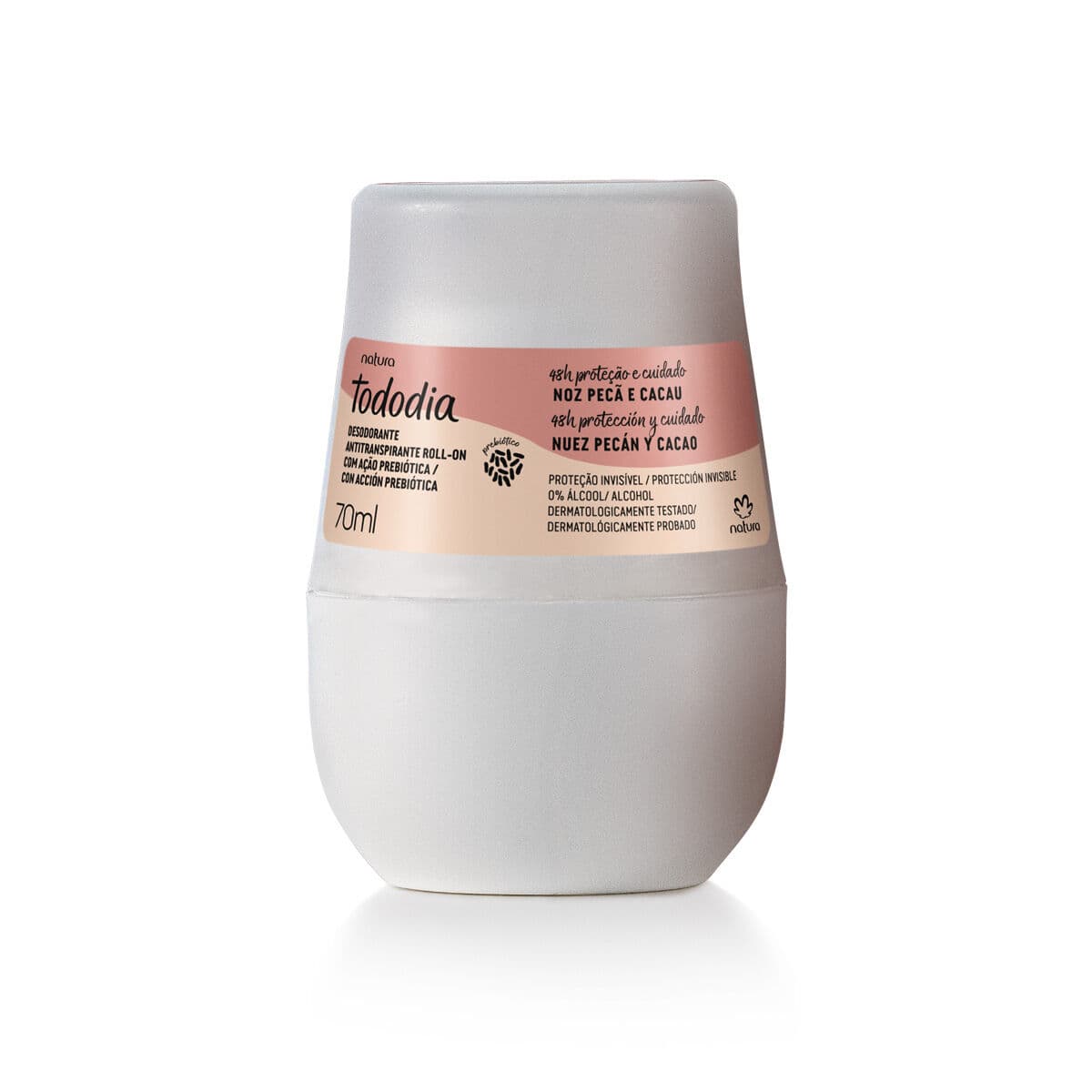 Desodorante Antitranspirante Roll-on Tododia Noz Pecã e Cacau 70 ml — foto 1