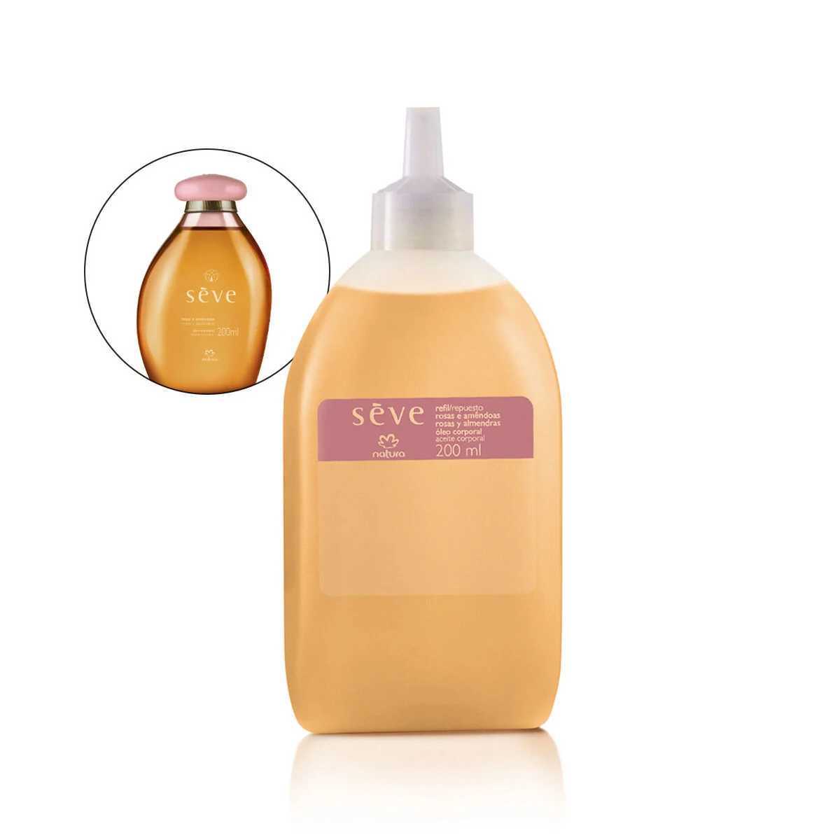 Refil Óleo Desodorante Corporal Sève Rosas e Amêndoas 200 ml — foto 1