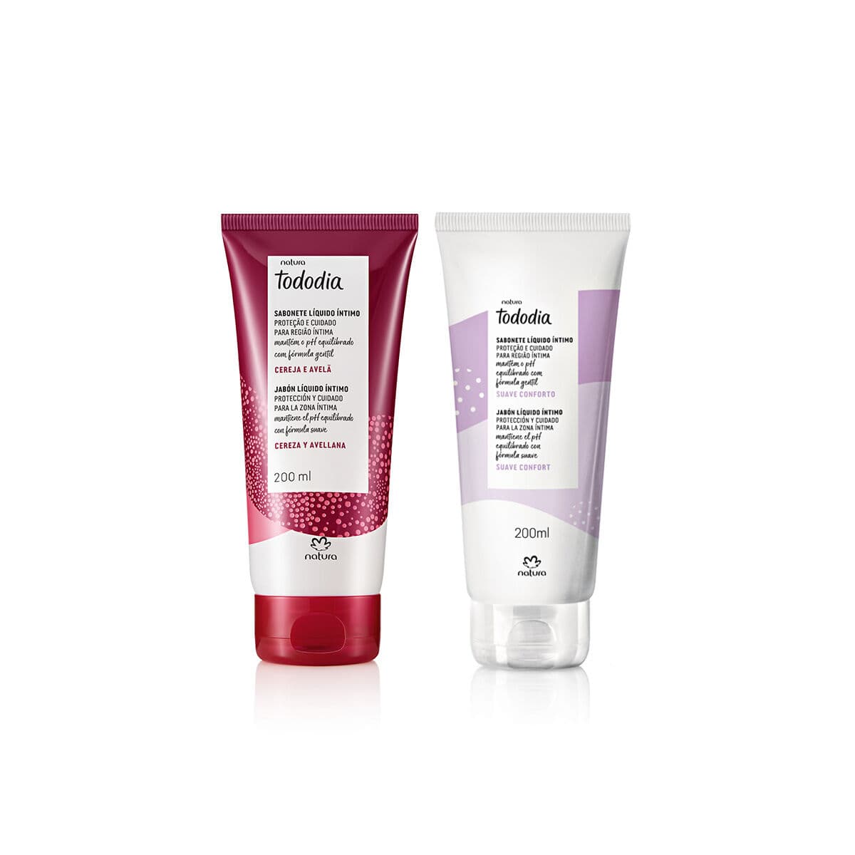 Kit Sabonete Líquido Íntimo Tododia Suave Conforto e Cereja e Avelã 2 produtos de 200 ml — foto 1