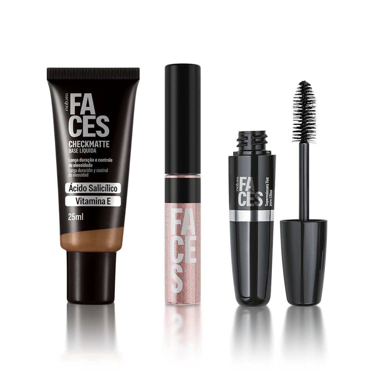 Kit Faces Base Checkmatte, Máscara de Cílios Tint e Gloss — foto 1