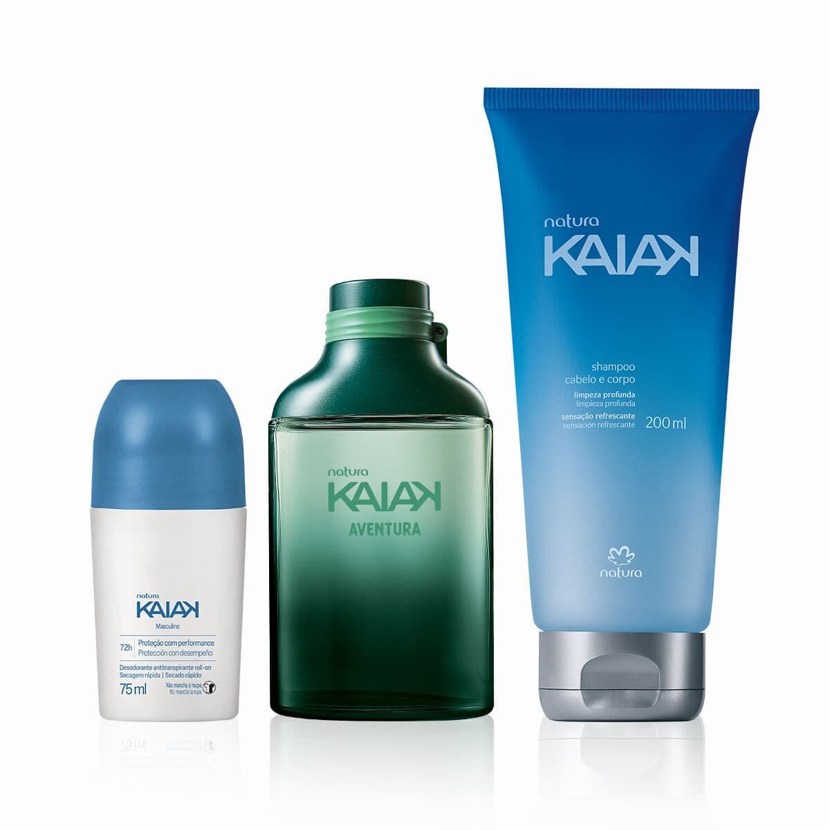 Kit Kaiak Aventura Masculino, Desodorante Roll-on e Shampoo (3 produtos) — foto 1