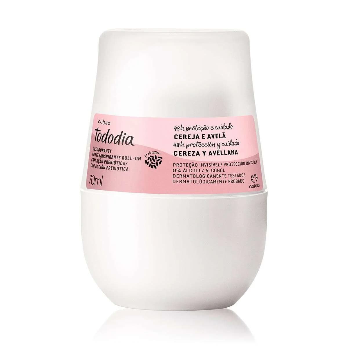 Desodorante Antitranspirante Roll on Tododia Cereja e Avelã 70 ml — foto 1