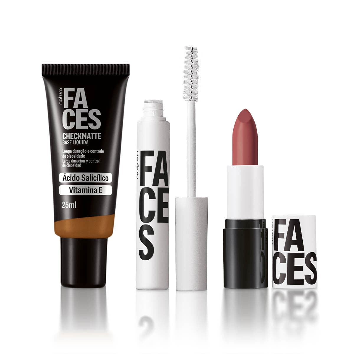 Kit Faces Base Checkmatte, Máscara Incolor e Batom Matte — foto 1