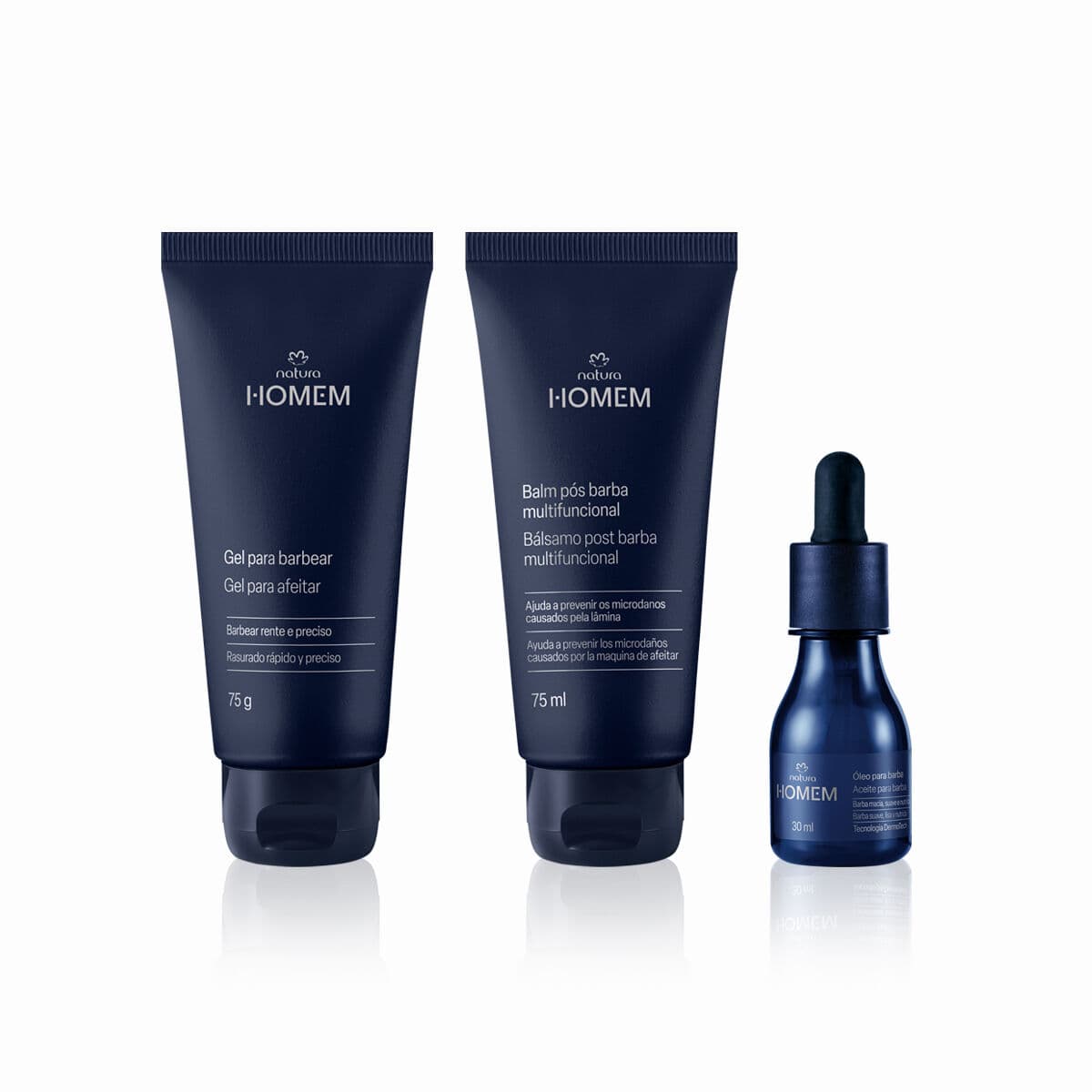Kit Natura Homem Gel para Barbear, Balm e Óleo Pós-Barba (3 produtos) — foto 1