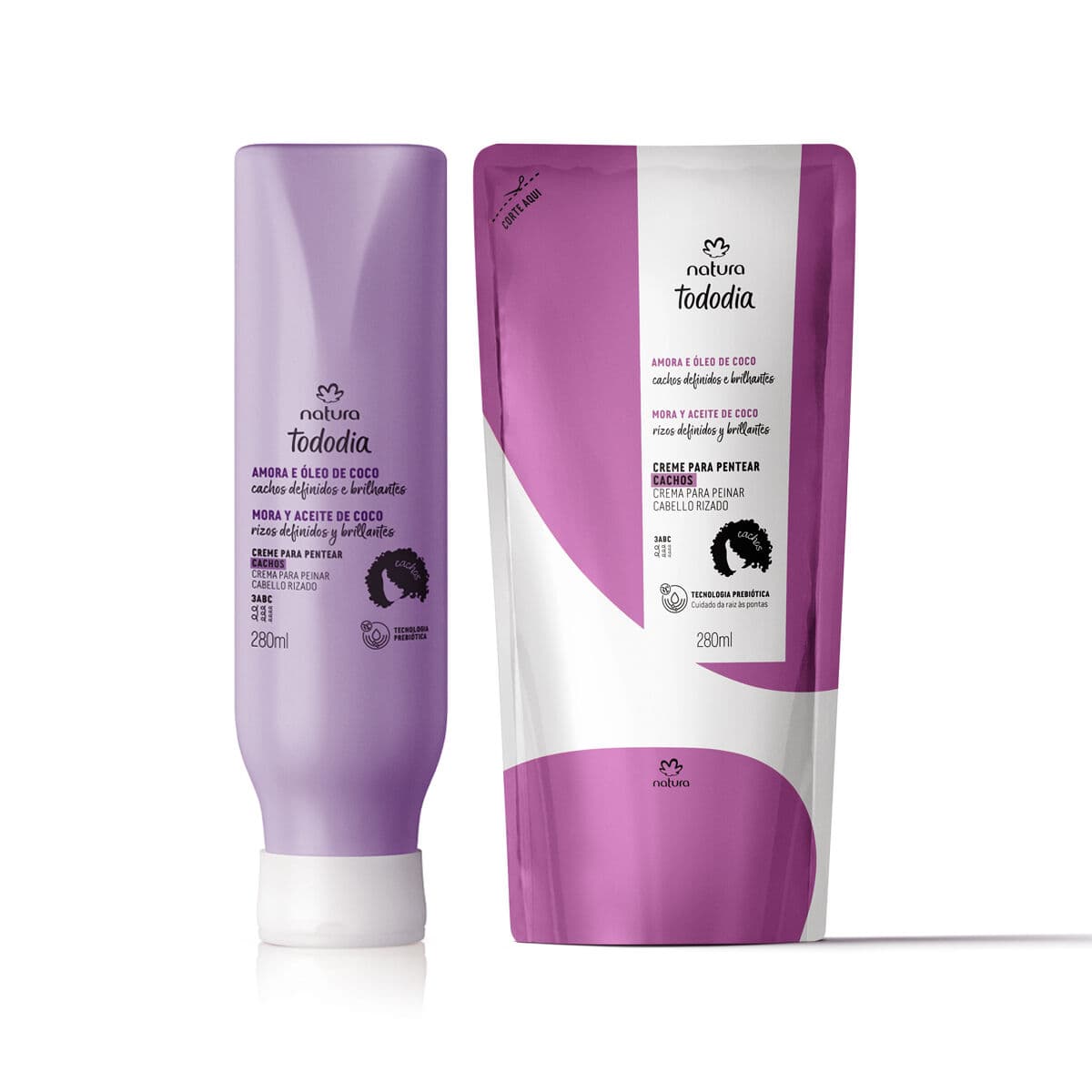 Kit Creme para Pentear Cachos Tododia Amora e Óleo de Coco com Refil 2 un de 280 ml — foto 1