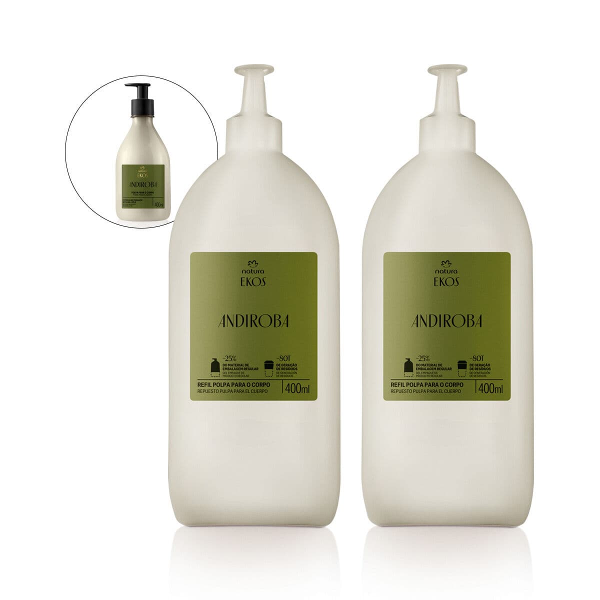 Kit Refil Creme Desodorante Hidratante Natura Ekos Andiroba (2 unidades) — foto 1