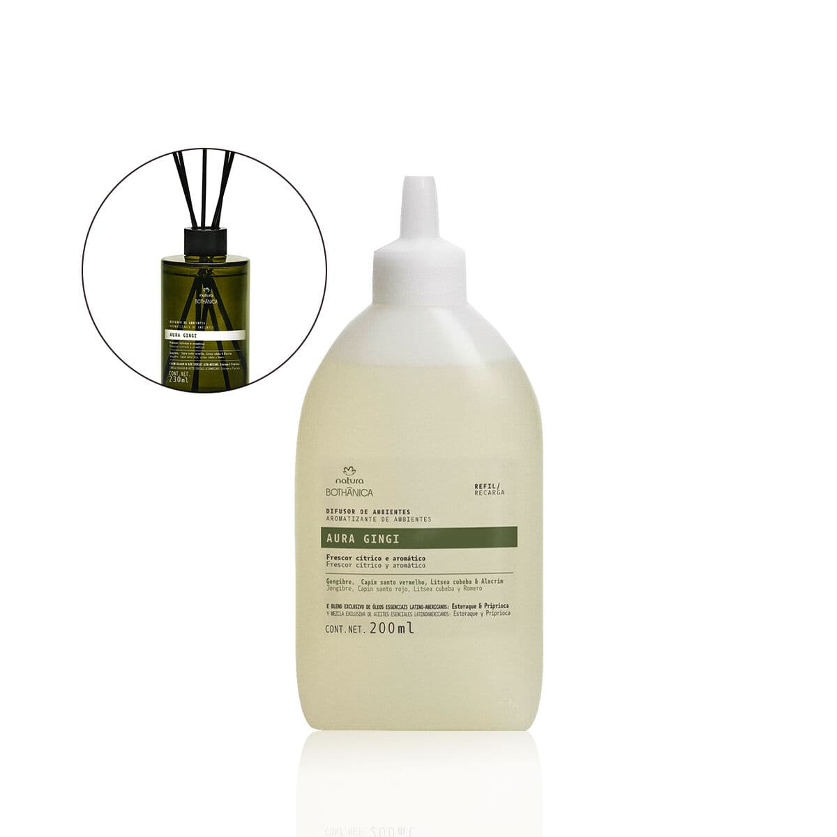 Refil Difusor de Ambiente Natura Bothânica Aura Gingi 230 ml — foto 1