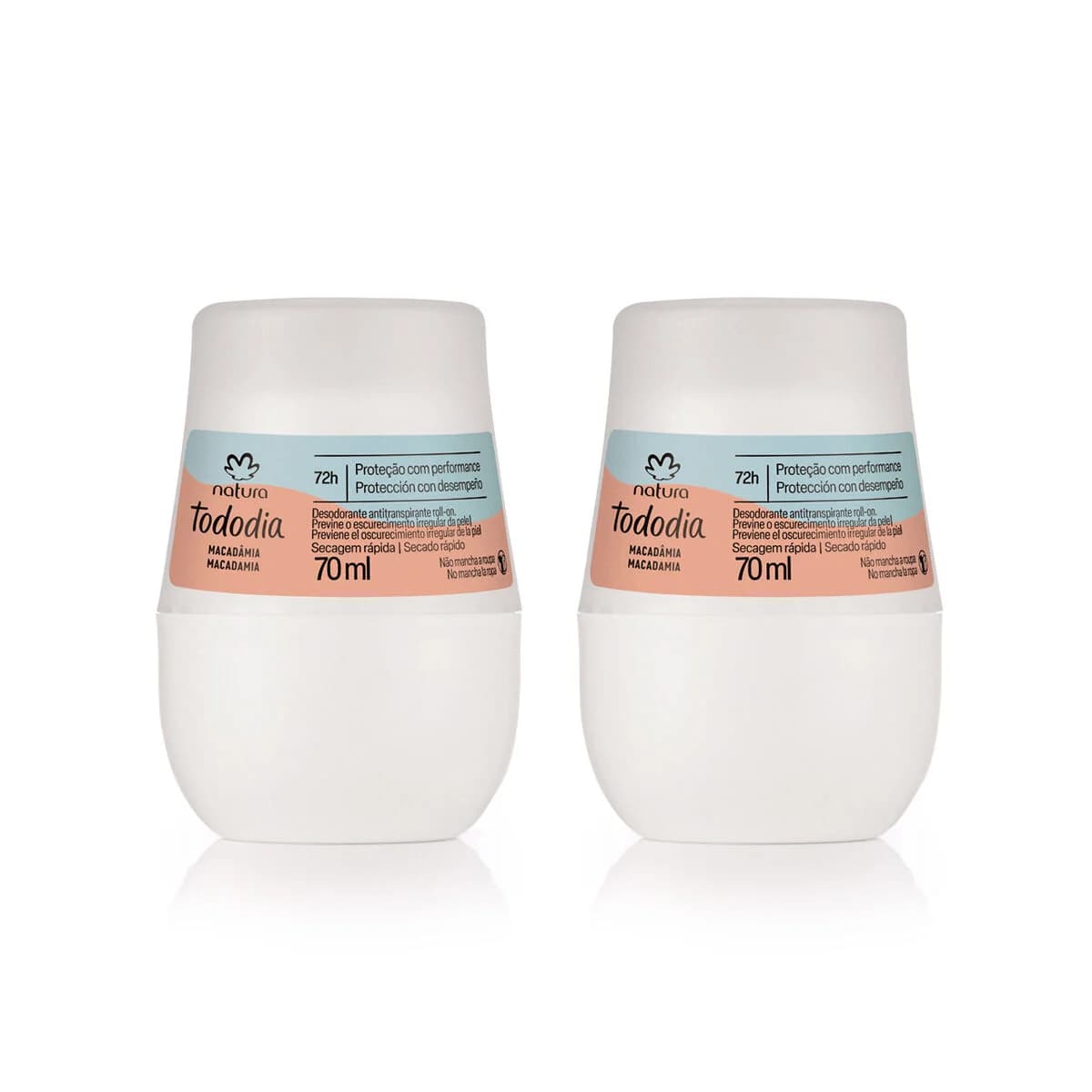 Kit Desodorante Antitranspirante Roll-on Tododia Macadâmia 2 un de 70 ml — foto 1