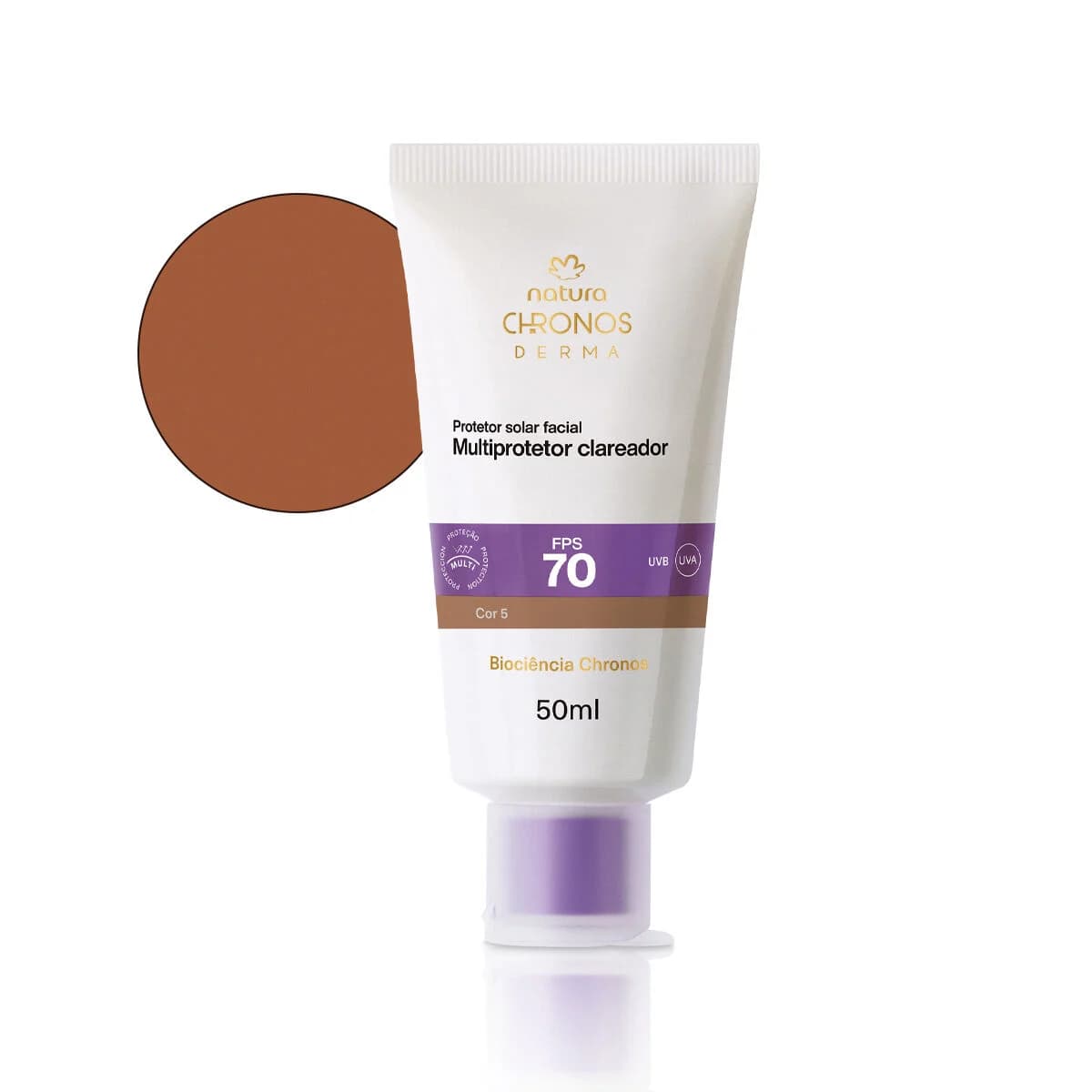 Protetor Solar Facial Multiprotetor Clareador FPS 70 Chronos Derma 50 ml — foto 1