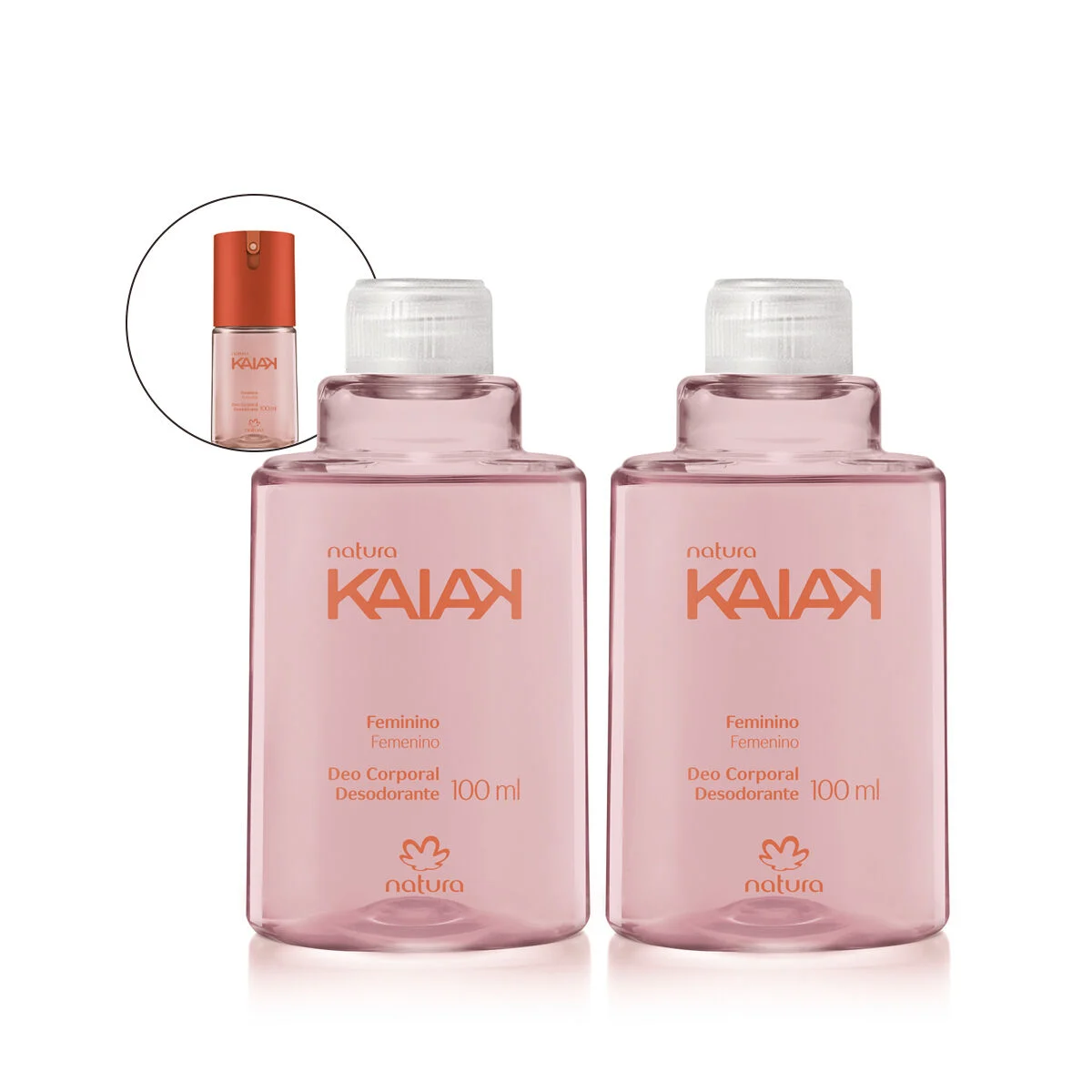 Kit Refil Desodorante Corporal Kaiak Feminino 2 un de 100 ml — foto 1