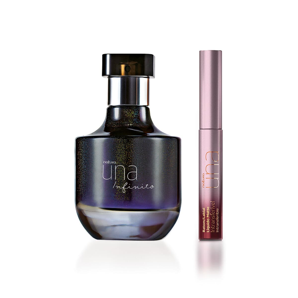 Kit Desodorante Perfume Una Infinito + Batom Líquido Matte Intransferível Una Vinho 2 produtos — foto 1