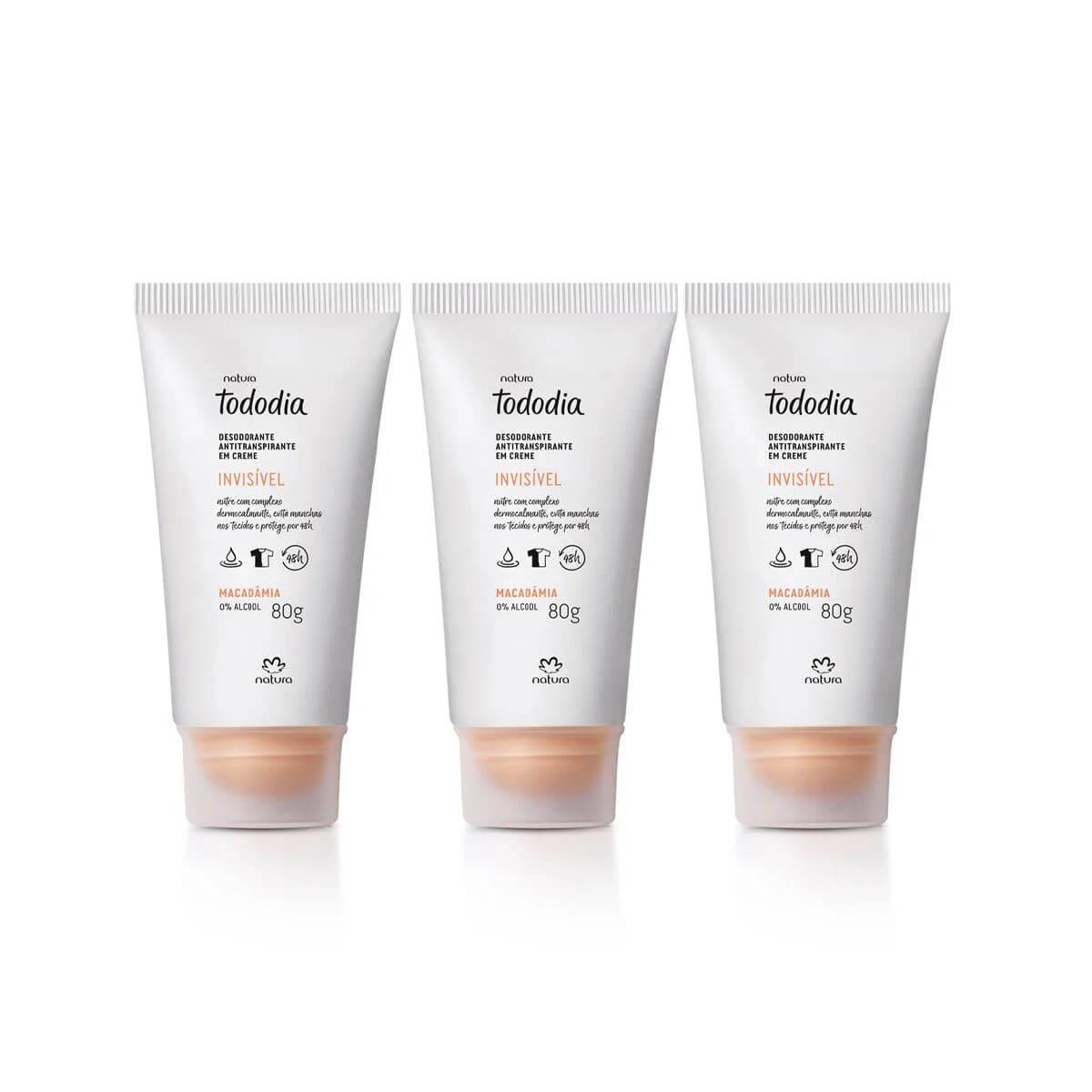 Kit Desodorante Antitranspirante em Creme Tododia Macadâmia 3 un de 80 g — foto 1