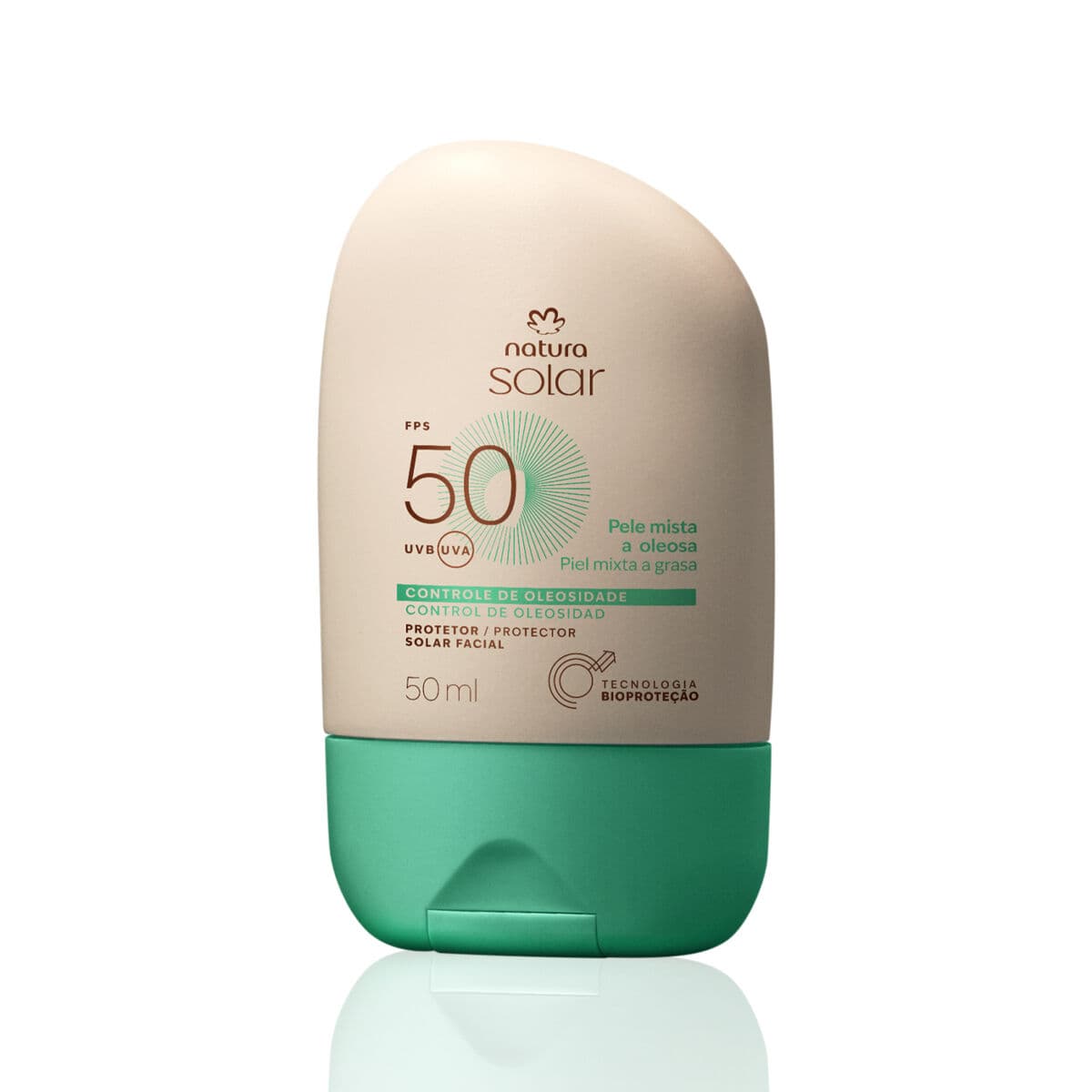 Protetor Solar Facial Pele Mista a Oleosa FPS 50 Natura Solar 50 ml — foto 1