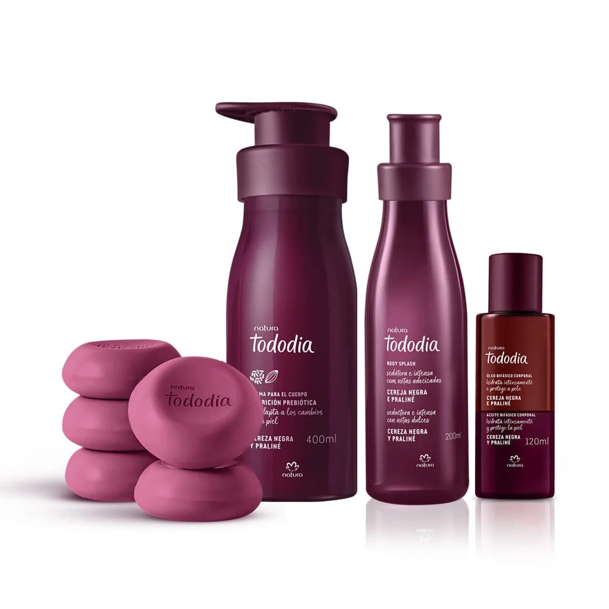 Kit Ritual Banho e Perfumação Natura Tododia Cereja Negra e Praliné (4 produtos) — foto 1