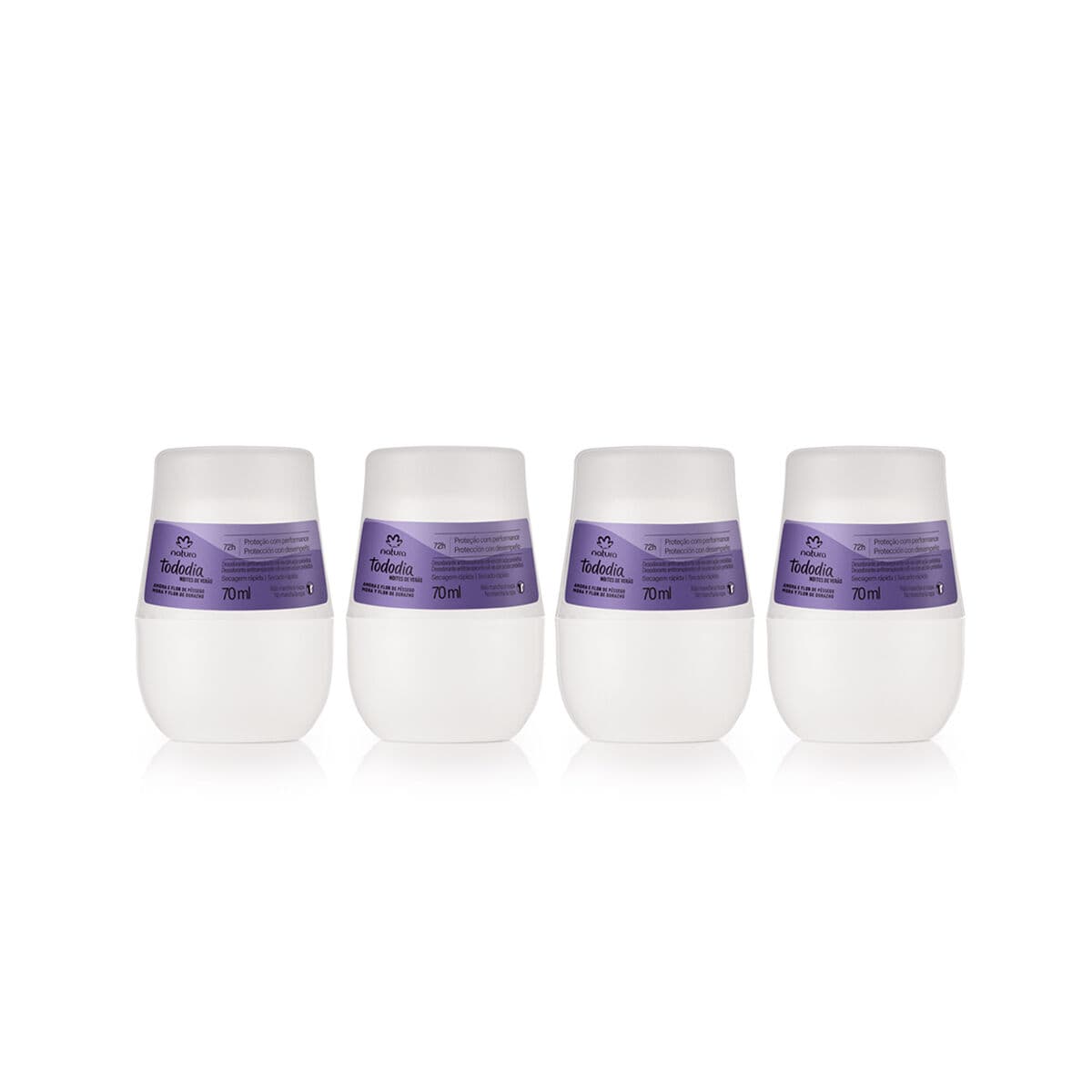 Kit Desodorantes Roll-on Tododia Amora e Flor de Pêssego 4 produtos de 70 ml — foto 1