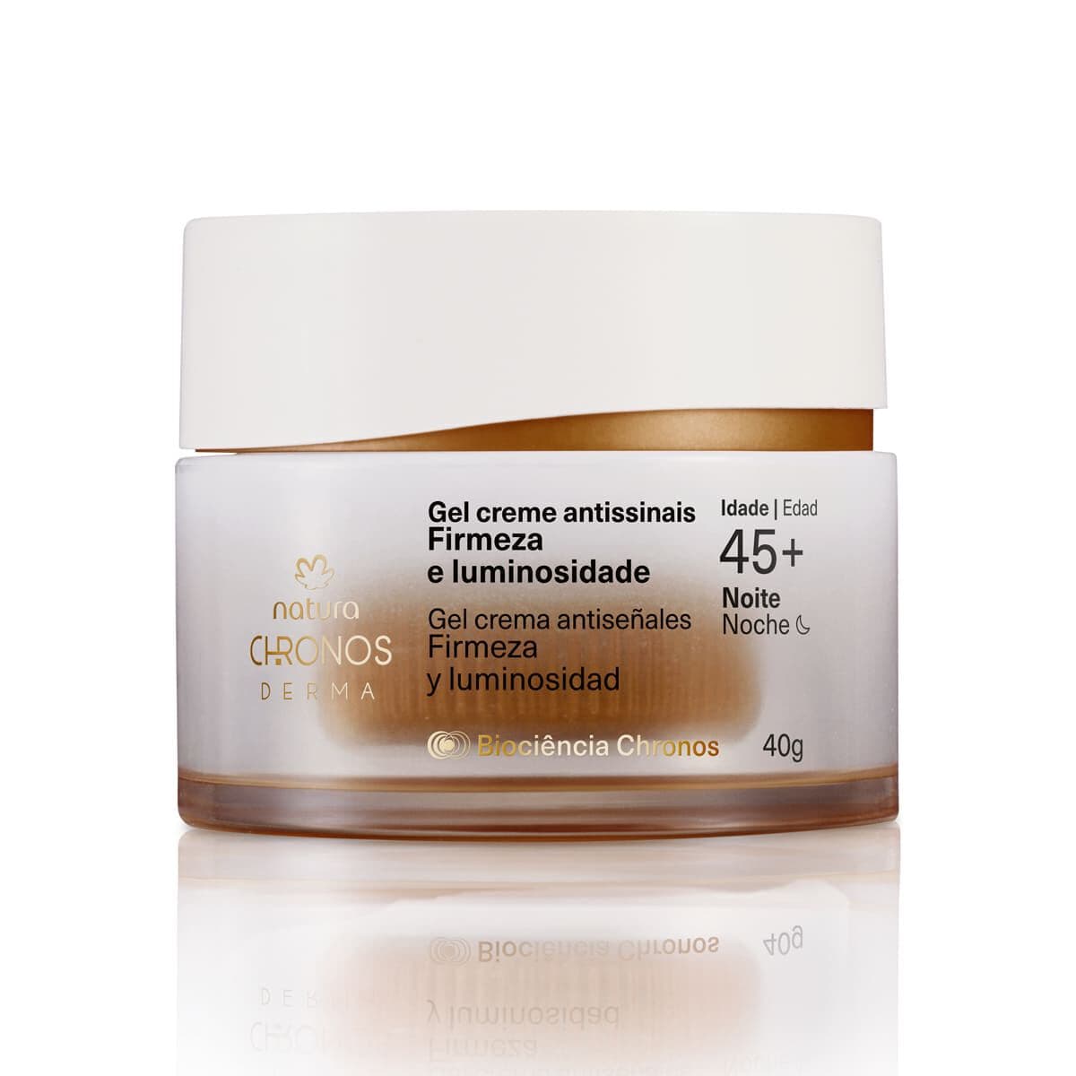 Gel Creme Antissinais Firmeza e Luminosidade 45+ Noite Chronos Derma 40 g — foto 1