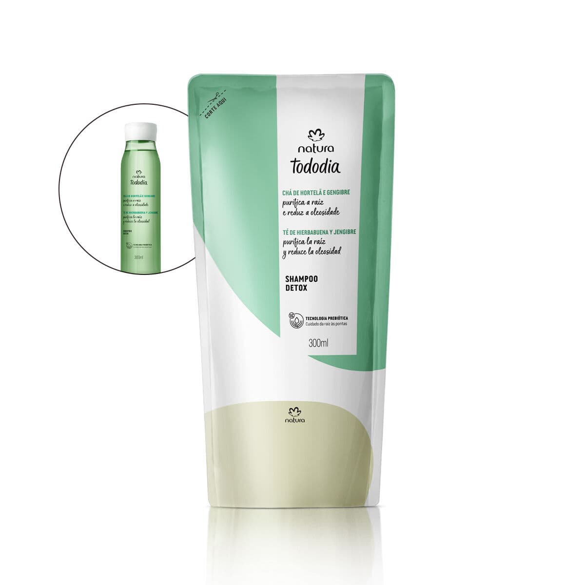 Refil Shampoo Detox Tododia Chá de Hortelã e Gengibre 300 ml — foto 1