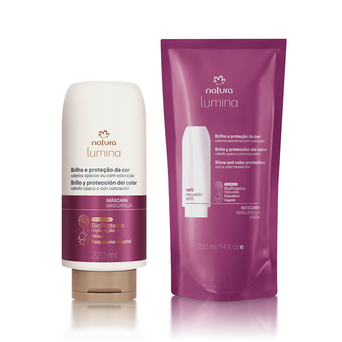 Kit Máscara com Refil Lumina Brilho e Proteção da Cor — foto 1