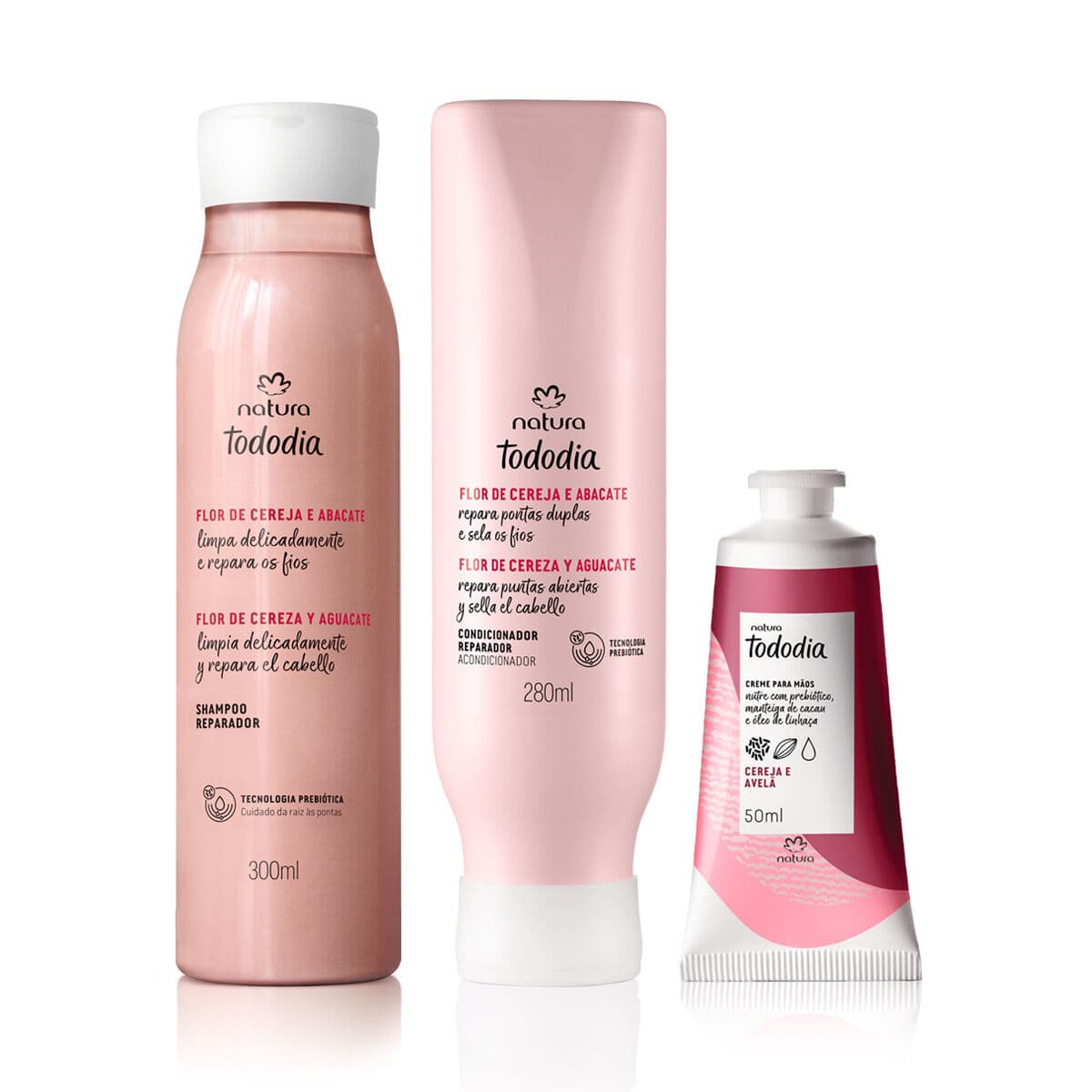 Kit Natura Tododia Flor de Cereja e Abacate e Cereja e Avelã (3 produtos) — foto 1