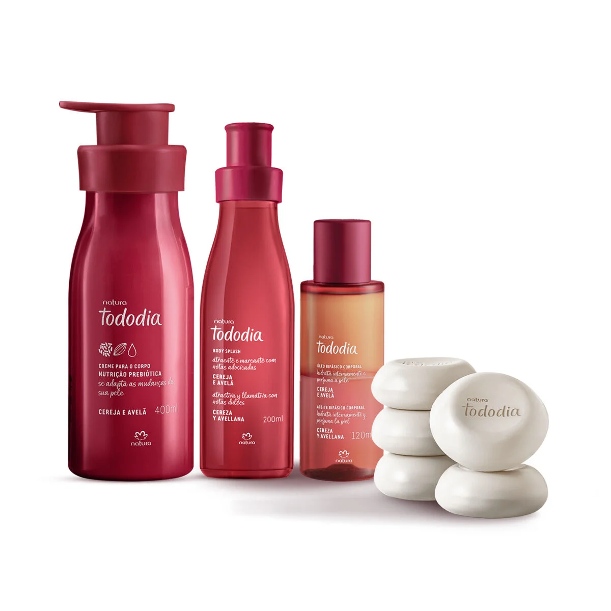 Kit Hidratação e Perfumação Natura Tododia Cereja e Avelã (4 produtos) — foto 1