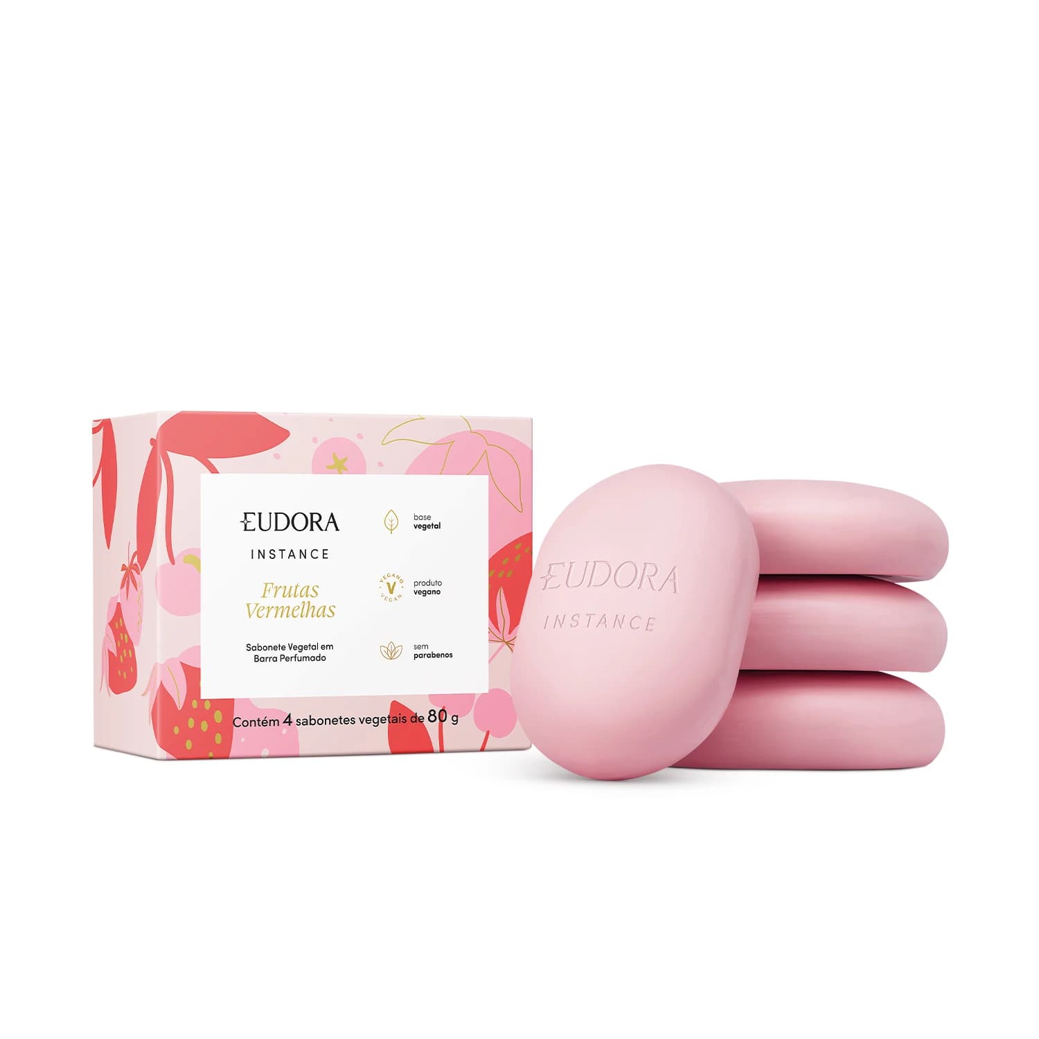 Sabonete Vegetal Em Barra Perfumado Instance Frutas Vermelhas 4X80G — foto 1